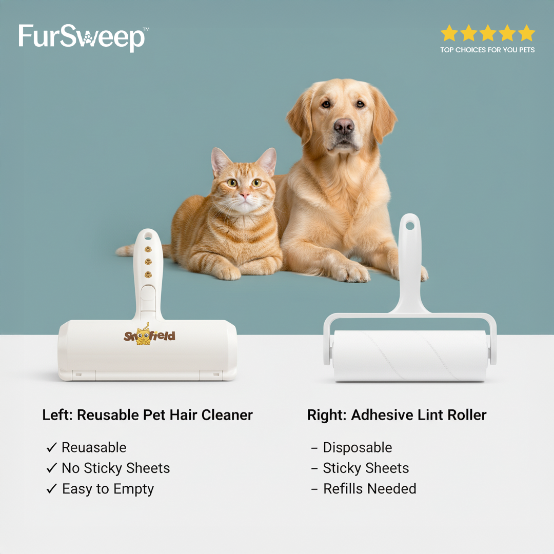 FurSweep™ Pet Hair Cleaner – Reusable Roller for Furniture, Carpets & Clothes